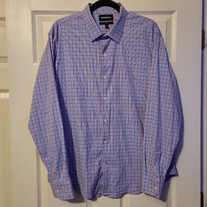 Bonobos XL Slim Stretch Tattersall Check Plaid LS Button Shirt Pink/Blue